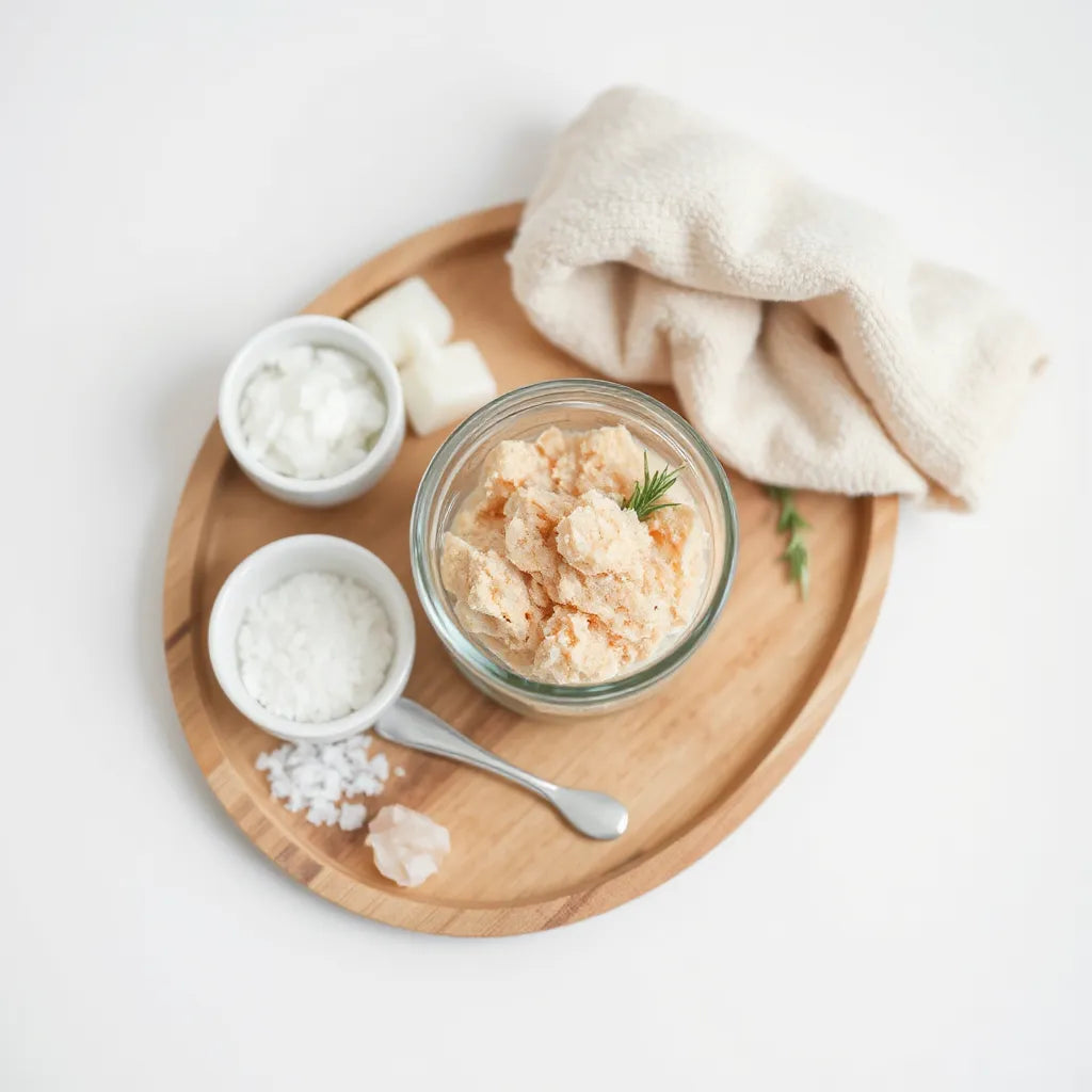 Elegancka miseczka z luksusowym peelingiem do ciała oraz naturalnymi składnikami w spa