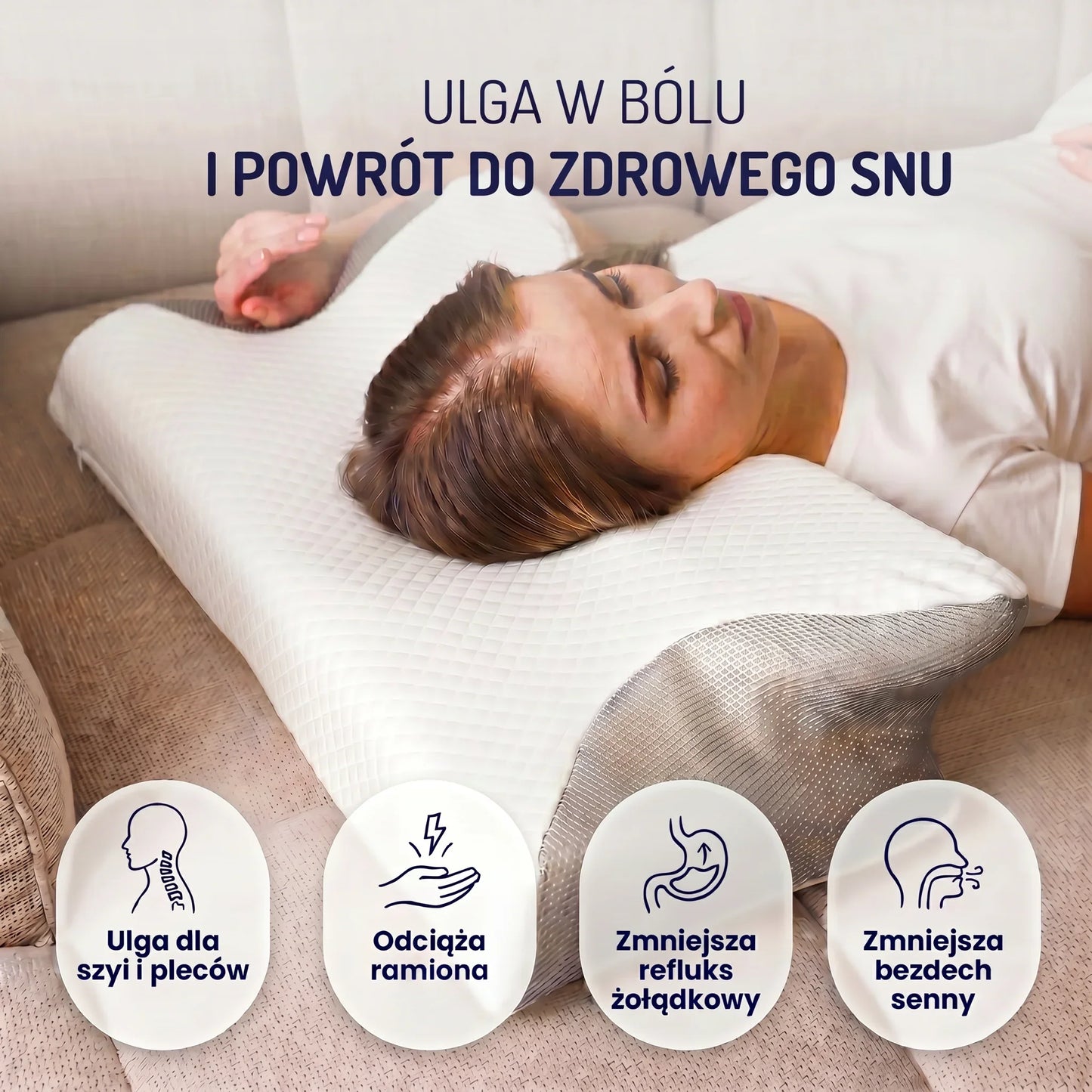 OrtoRest™ - Poduszka ergonomiczna z pianką z pamięcią kształtu